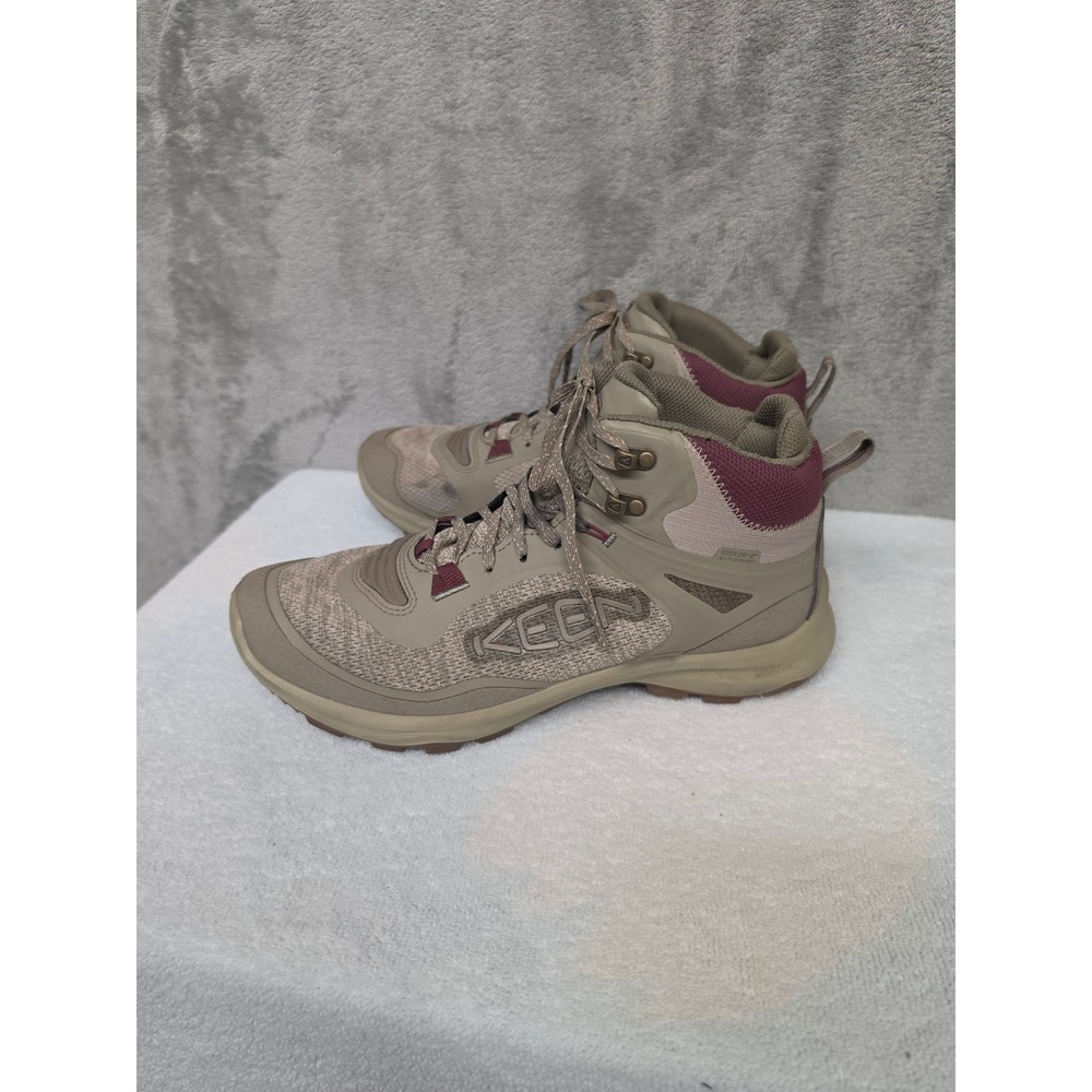Keen Terradora II Waterproof Hiking Boots Womens 9.5 Taupe Burgundy 1026878